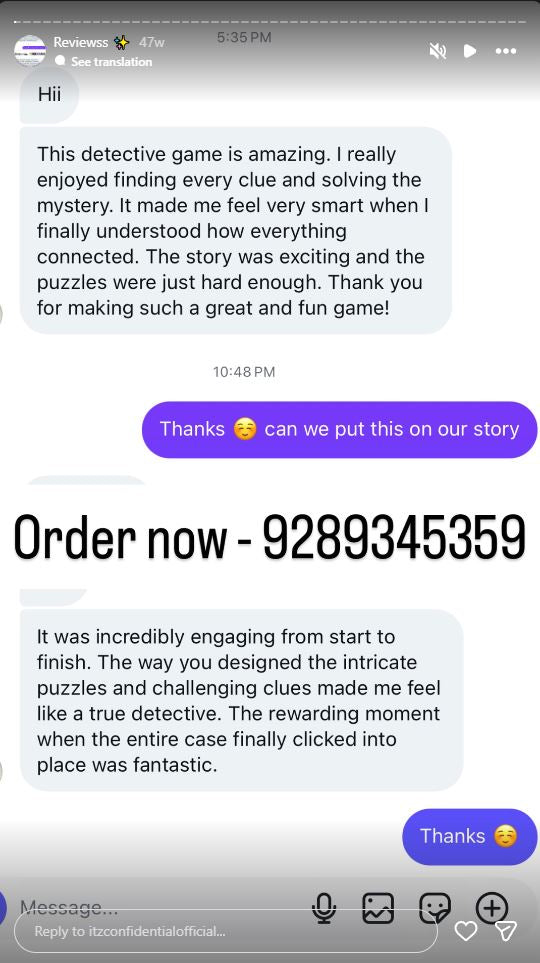 Customer review of ITZ Confidential